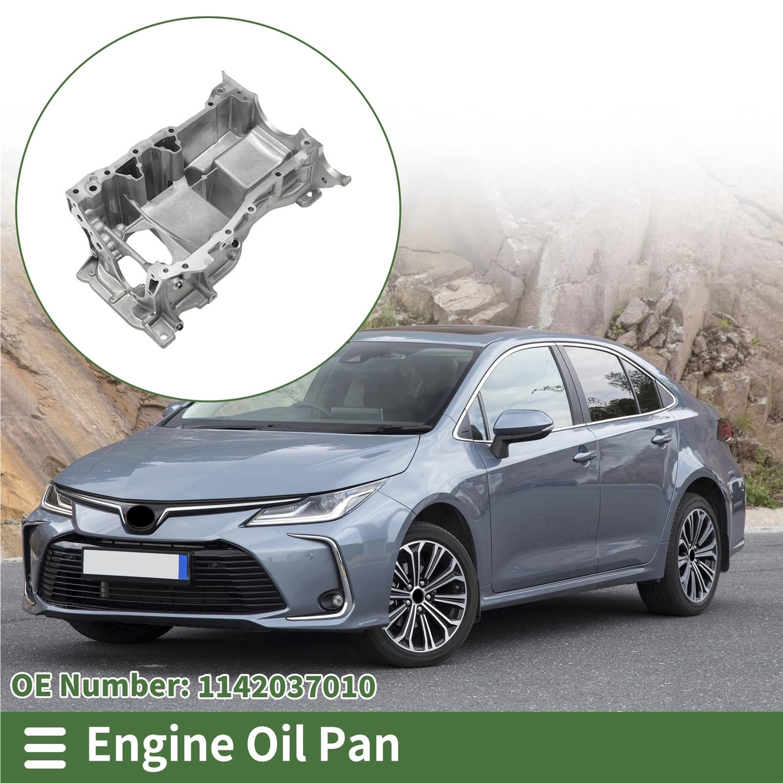 Miska olejowa na wymianę‌ Miska olejowa silnika samochodowego, aluminiowa miska, skrzyni biegów, Pasuje do Lexusa CT200h 1.8L 2011-2017 1142037010