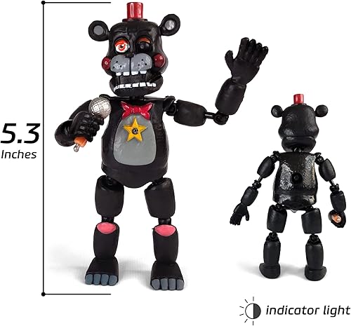 Miniatura 8 de Toysvill Inspirado en Five Nights at Freddys | Chocolate | Figuras de acción de Freddy's (FNAF) Juego de 6 piezas [Rockstar & Chocolate Freddy,