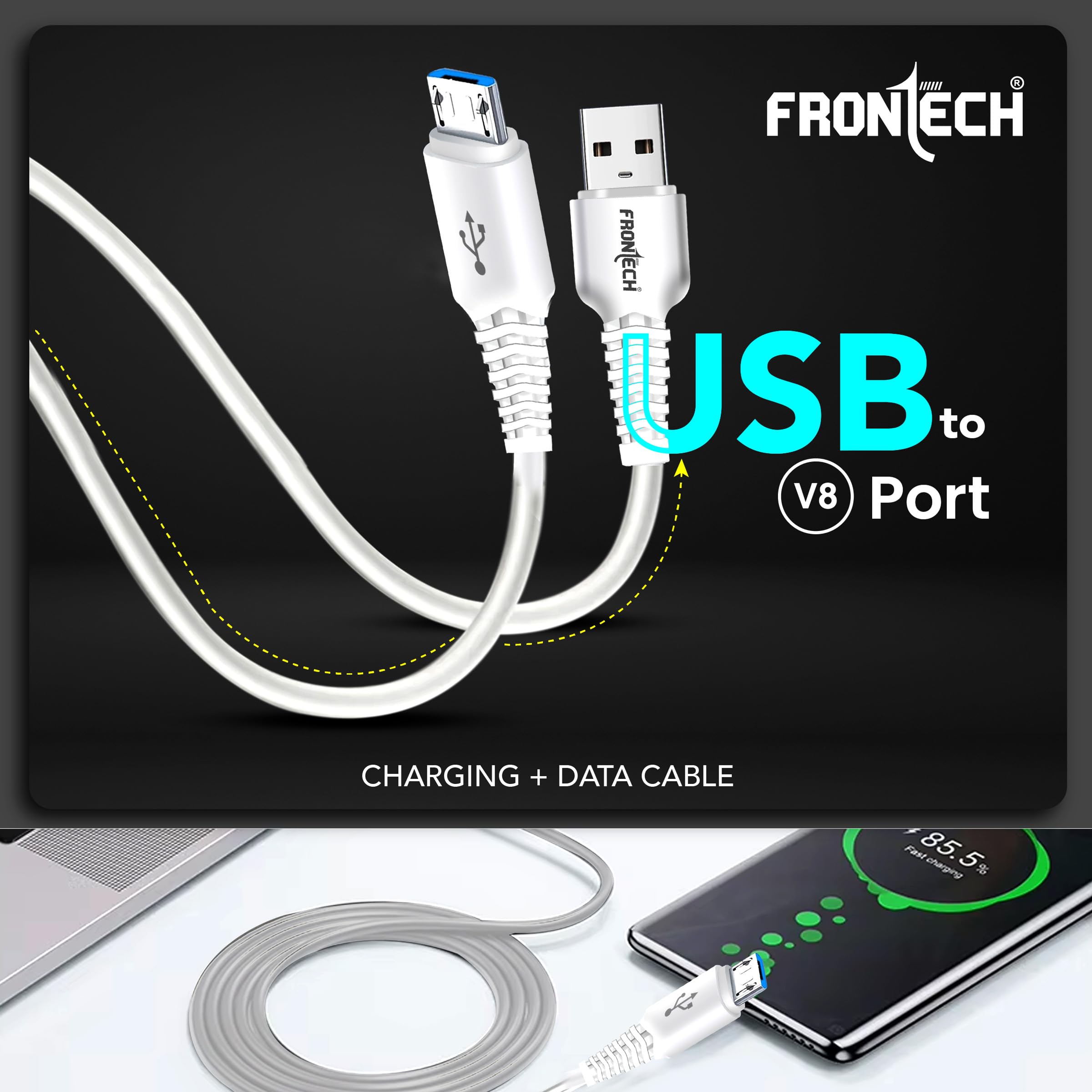 FRONTECH Fast Charging USB Cable - Micro USB V8 -6 FRONTECH Fast Charging USB Cable - Micro USB V8 -6