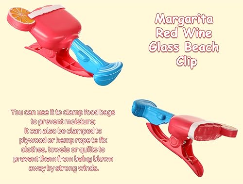 Miniatura 10 de 4 clips para toallas de playa resistentes al viento para sillas de playa, patio y piscina, accesorios de dibujos animados, vasos de cóctel, clips
