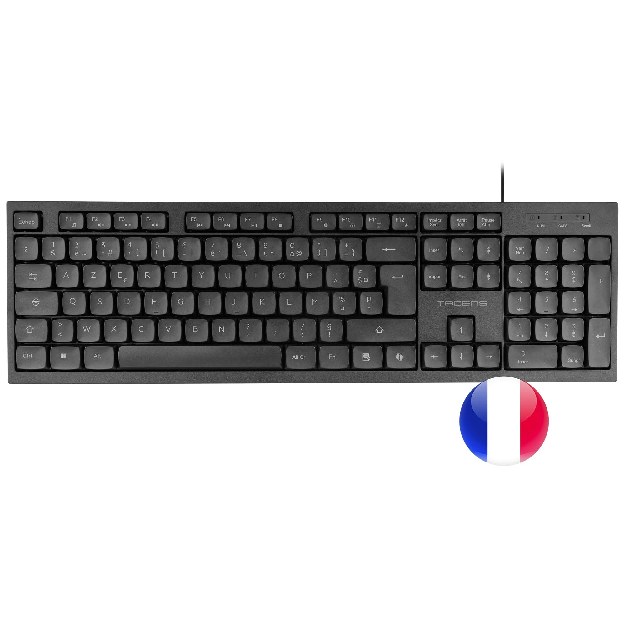 Tacens Anima AK02, Pełna Klawiatura PC, Kompaktowy format, Ciche Klawisze o Niskim Profilu, SmartKey Copilot AI, Windows|Linux|Mac |PS4|PS5|XBOX ONE|XBOX SERIES X-S|Switch|Switch 2, Hiszpański