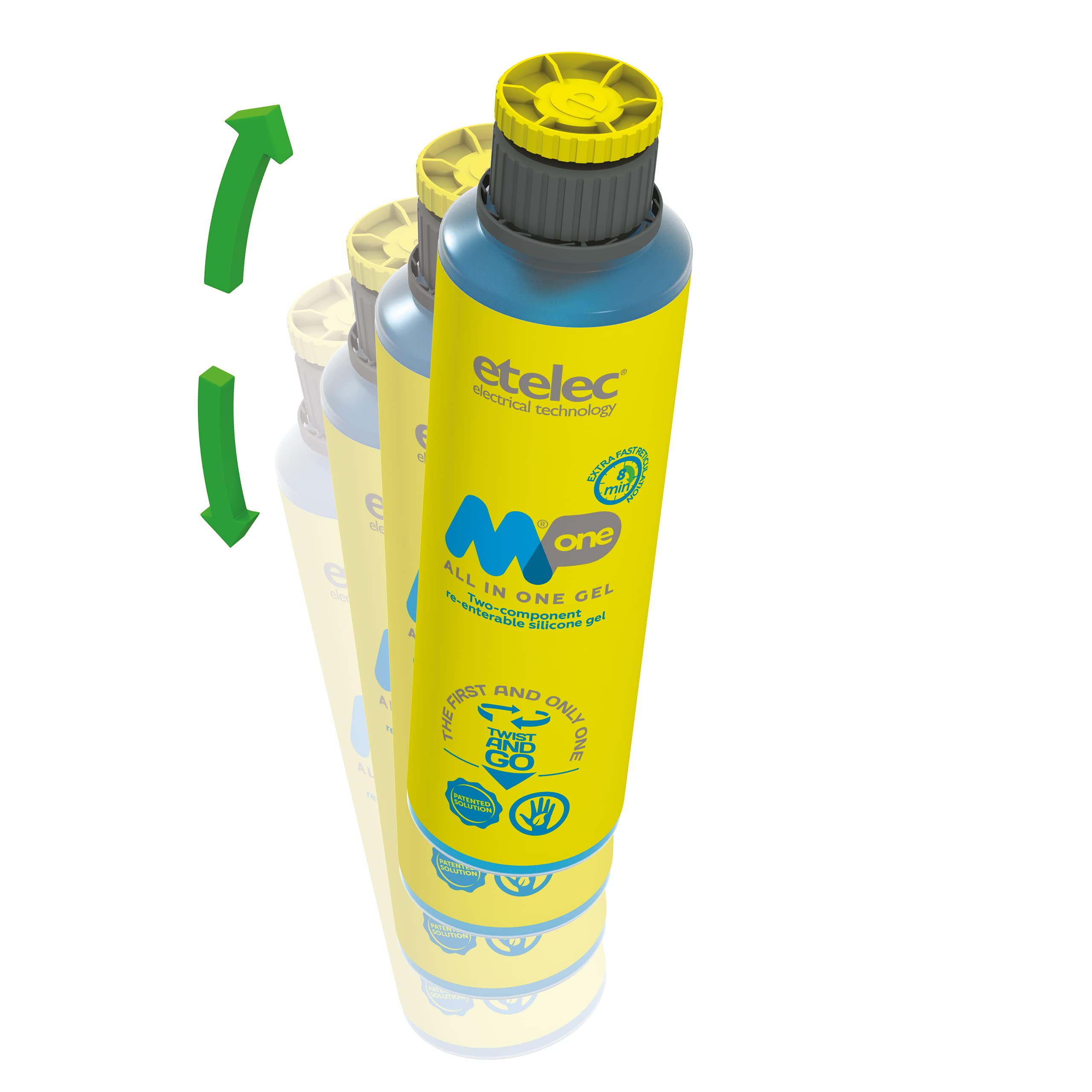 Etelec Mpone Mpone Gel de silicona Monoflacone, relleno aislante eléctrico, cajas de derivación (MP106-0.600 litros)