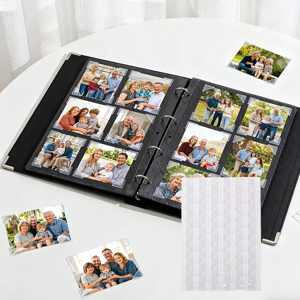 1020 PCS Photo Corners, Photo Sticker for Books, Self Adhesive Photo Corners for DIY Craft, Clear Picture Edge Stickers for Mounting Albums Scrapbook, Journal 2