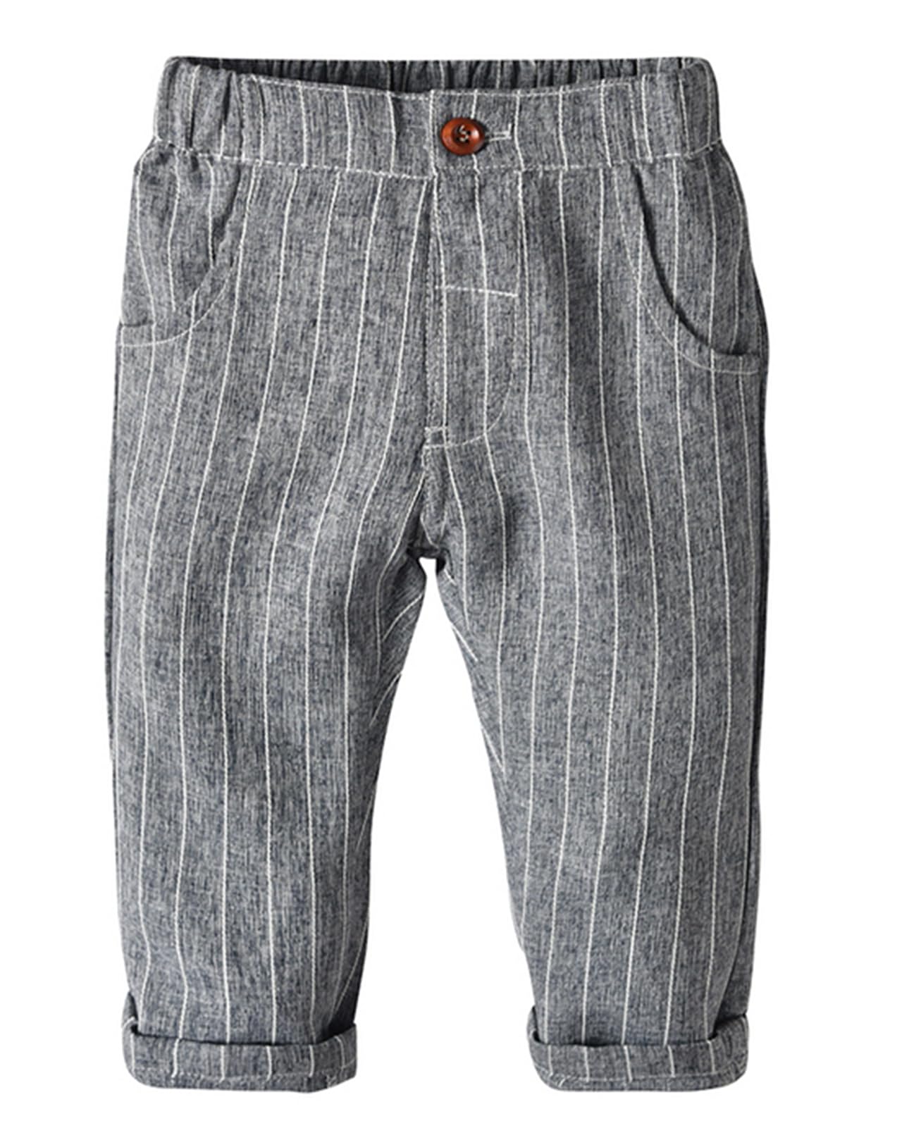 Garçon Costume de Baptême Bébé Ensemble de Mariage Manche Longue Chemise et Gilet et Pantalon avec Noeud Papillon