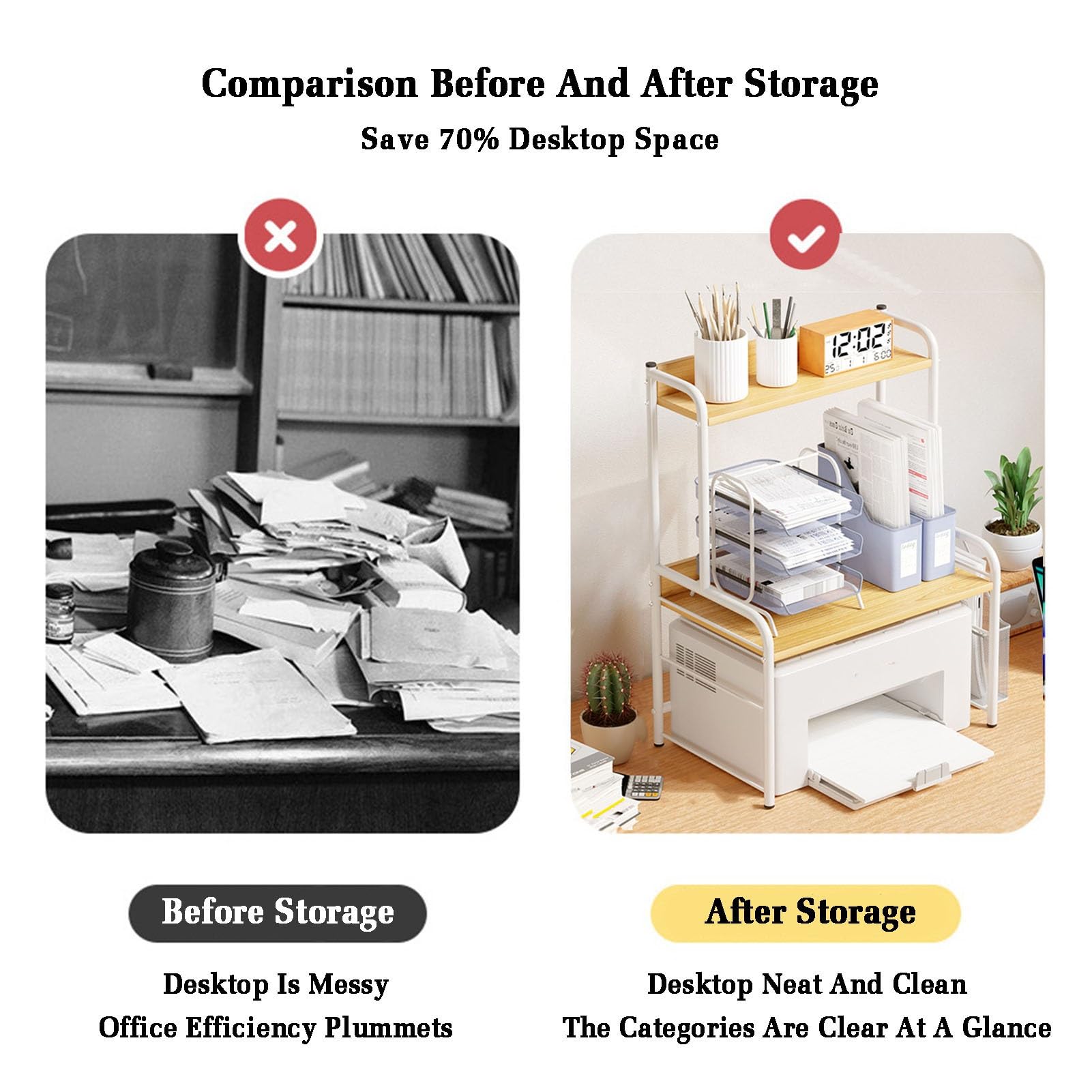 Druckerständer, AV-Medienschrankständer, 3-stufiger Medienaufbewahrungsschrank, Mehrzweck-Home-Office-Organizer, Geeignet for Die Integration Zu Hause Und Im Büro (Color : Beige)