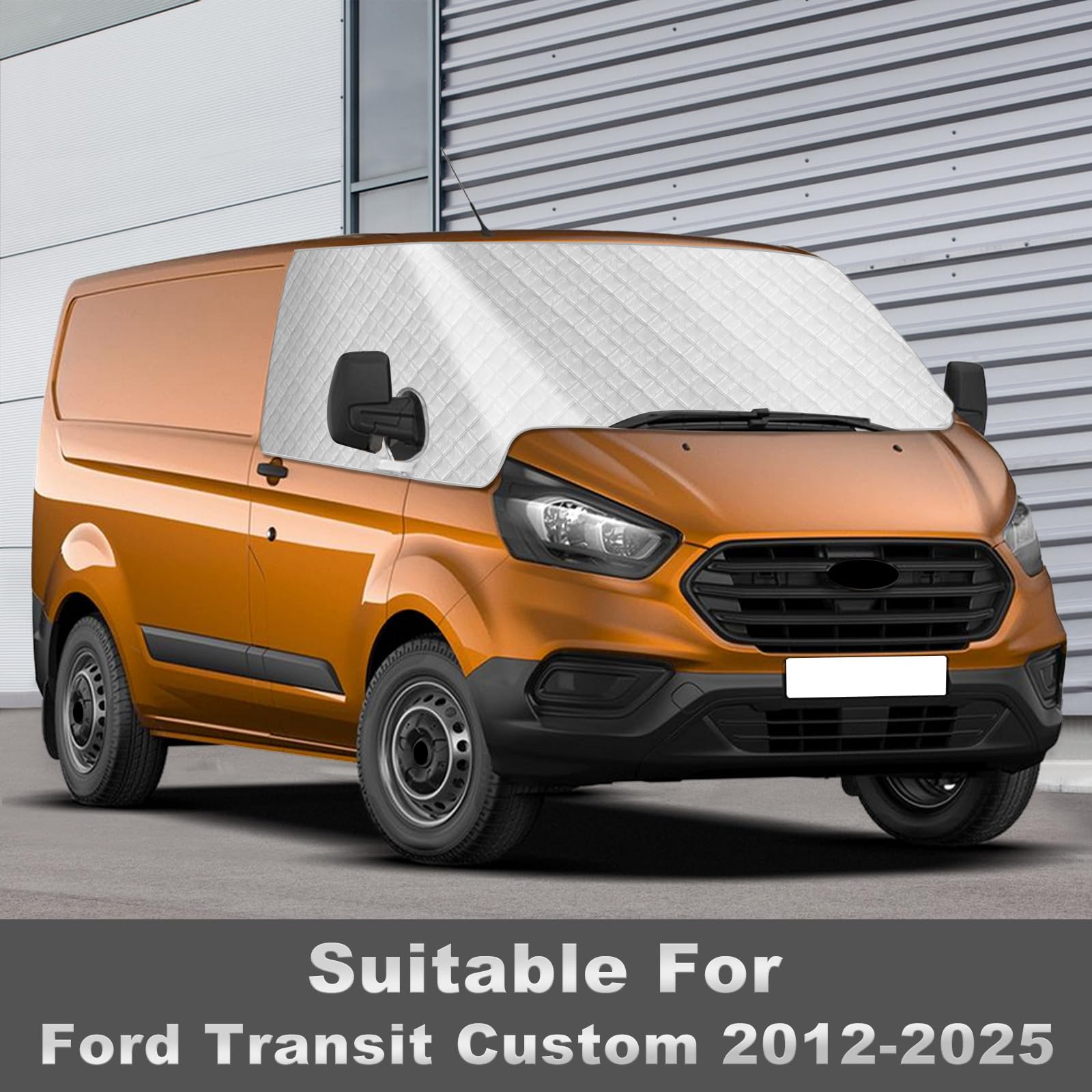 Tenda parasole per parabrezza per Ford Transit Custom 2012-2026, parasole esterno riflettente a 5 strati, copertura protettiva anti-UV/antigelo/antipolvere per Transit Custom 2012-2026