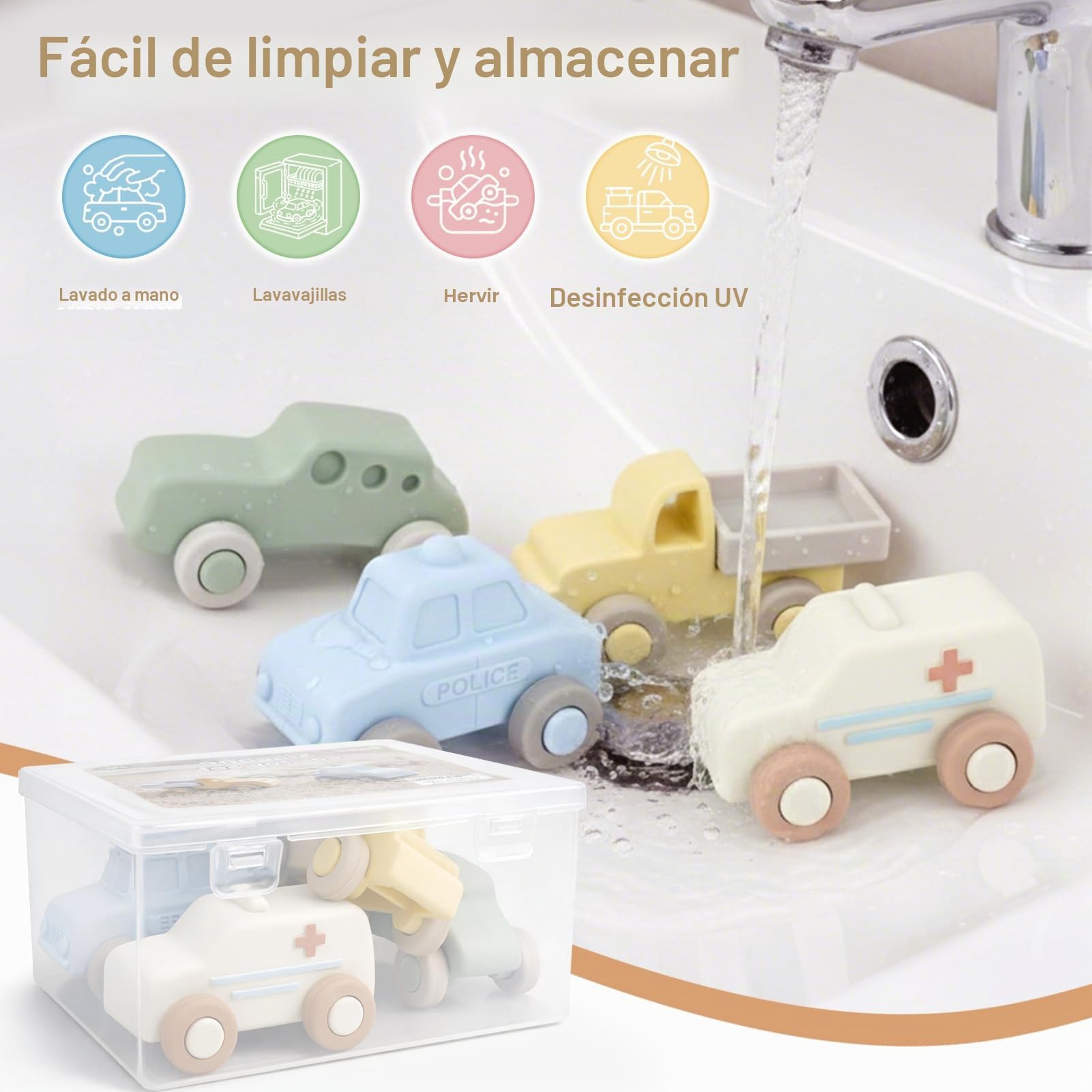 Vanplay Cars Juguetes Silicona Coche Bebe Juguetes Montessori Juguetes Niños 1 Año Garaje Coches Juguete Regalo Bebe 1 Año