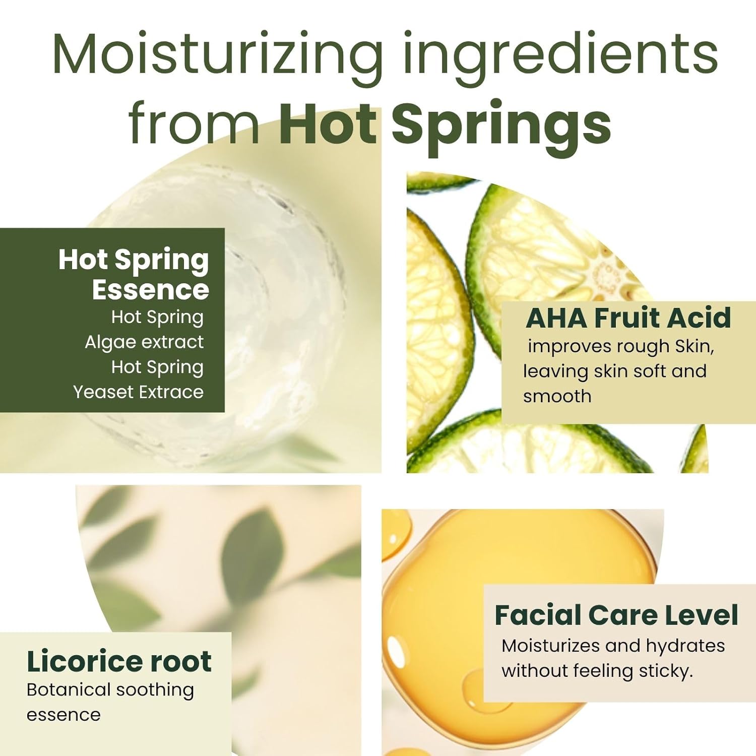 Moisturizing Body Wash for Dry Skin Women & Men, Full Body Washes with Hot Spring Yeast, Green Algae Extract & AHA from Japan, Natural Body Wash, Daily Use, 10.1 Fl Oz