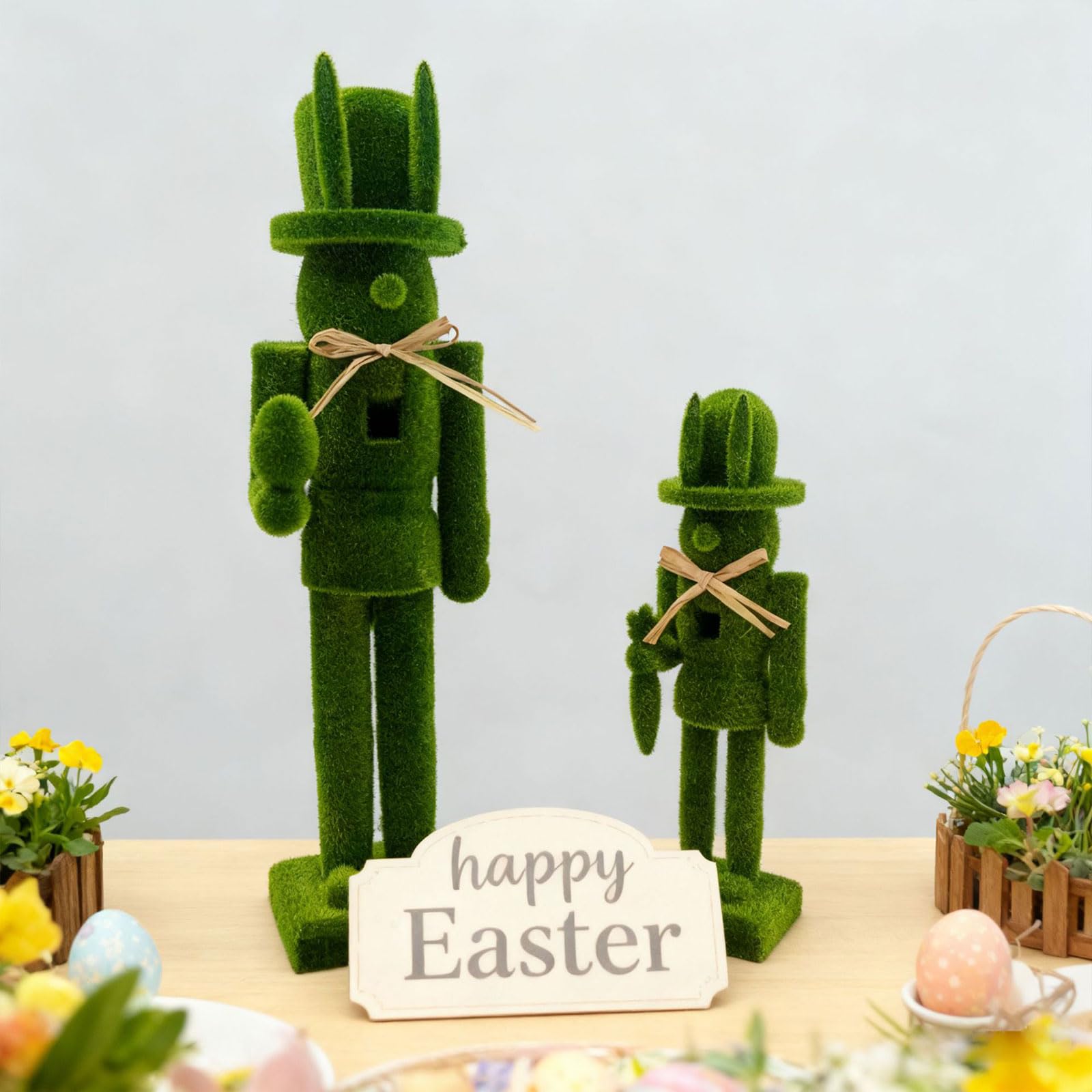 Hasen Nussknacker Dekorationen, Kaninchen Figur, Osterdekoration für den Innenbereich für den Frühling, Heimdekoration, Osterhasen Figur