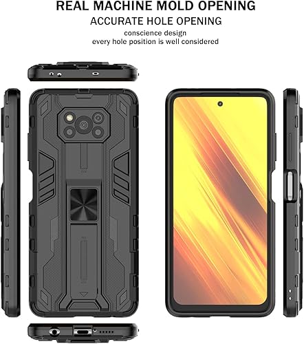 Miniatura 6 de Asuwish Funda de teléfono para Xiaomi Poco X3 ProPocoX3 NFCPoco X3 con protector de pantalla de vidrio templado y soporte delgado accesorios móviles