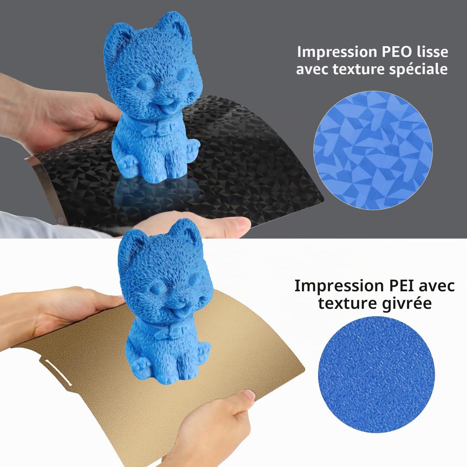 IdeaFormer Plateau d'impression 310x310mm double face texturé PEO+PEI plateaux magnétiques pour artillerie SW-X1,SW-X2,CR-10,CR-10S,CR-10S pro,CR-10 V2, V3, Tevo Tornado, Nereus, Anet A8 De plus, E12