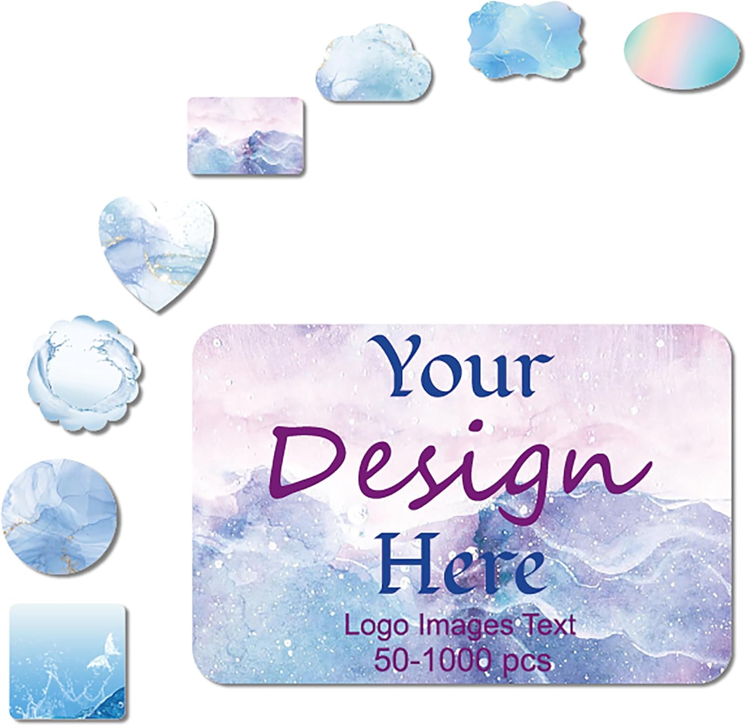 50-1000pcs Custom Stickers Personalized Labels for Business Logo Custom Vinyl Waterproof Sticker(6inx4in Rectangle)