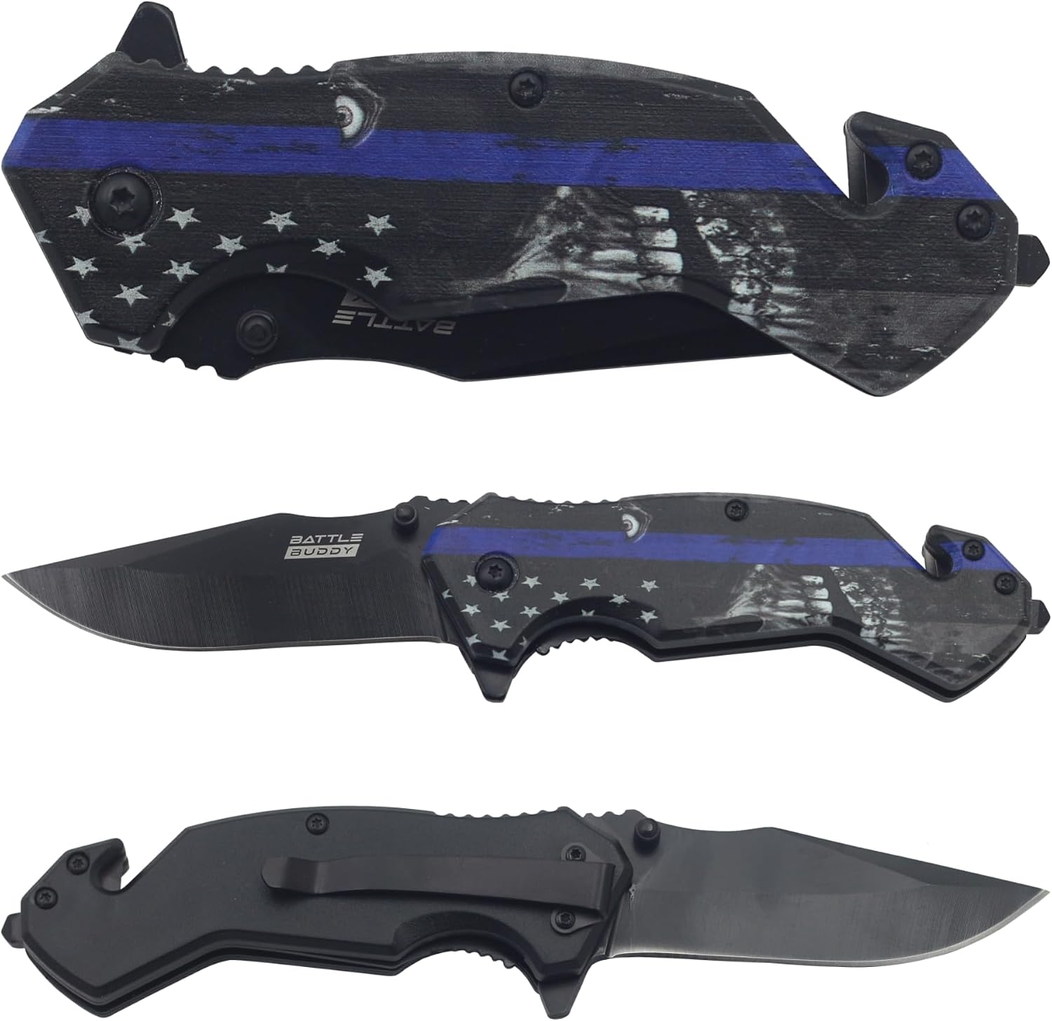 American Pocket Knife - Inspirational Military Veteran Knife, 420 Stainless Steel Blade, High-Res Digital Print, Foldable with Pocket Clip - Military Knife
