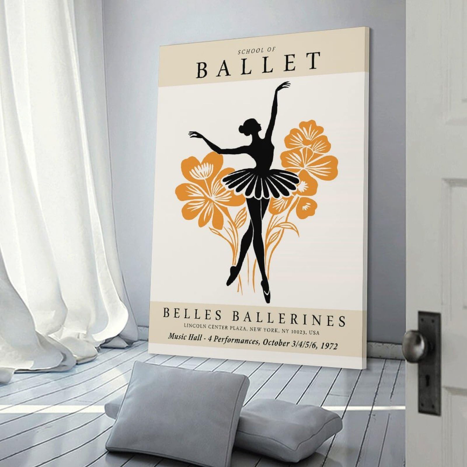 Junmoney Decorative Wall Artwork Ballet School (3), 24x36inch(60x90cm), for Living Room, Lounge Or Sitting Room, Modern Wall Decor for Cosy Interiors