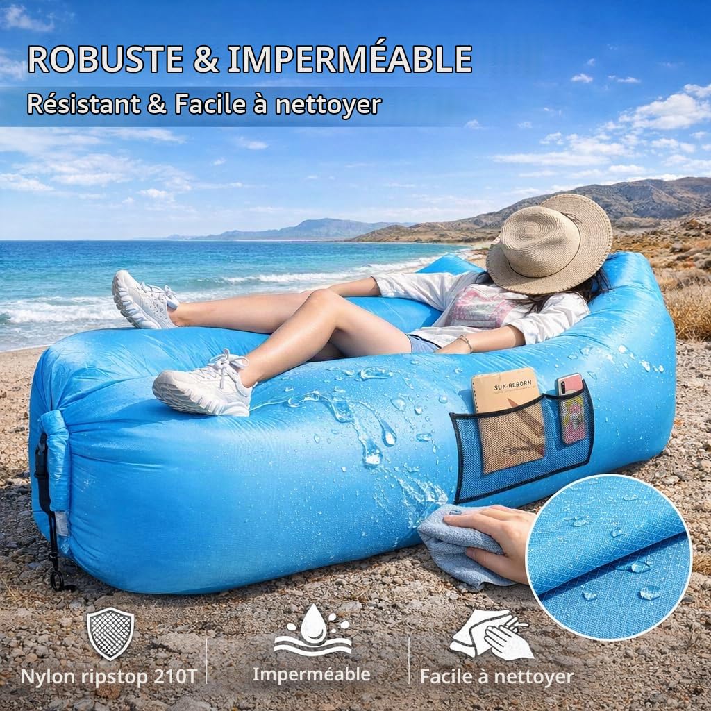AngLink Gonflable Chaise longue, lit Portable Air Canapé Canapé