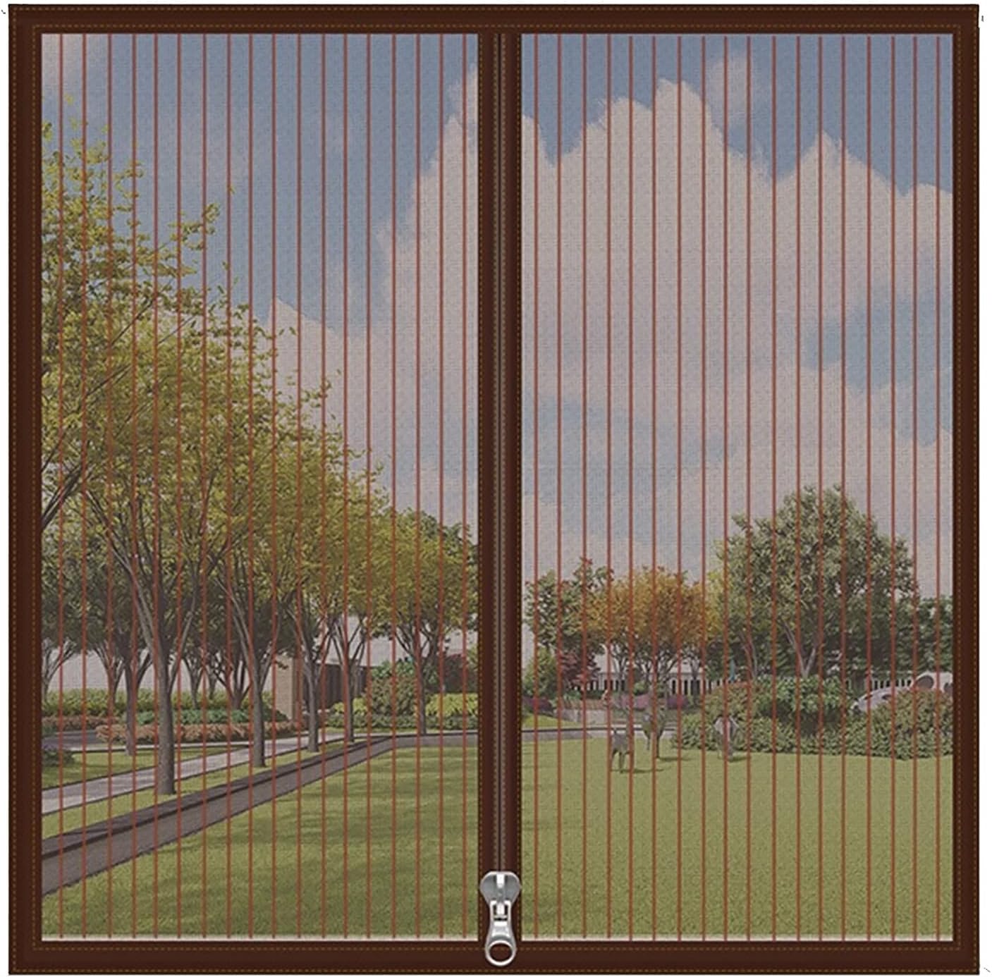 Window Screen,Magnetic Window Screen Automatically Closing for Window Mesh No Drilling,Hook & Loop (Color : D, Size : 90x150cm(35x59inch))