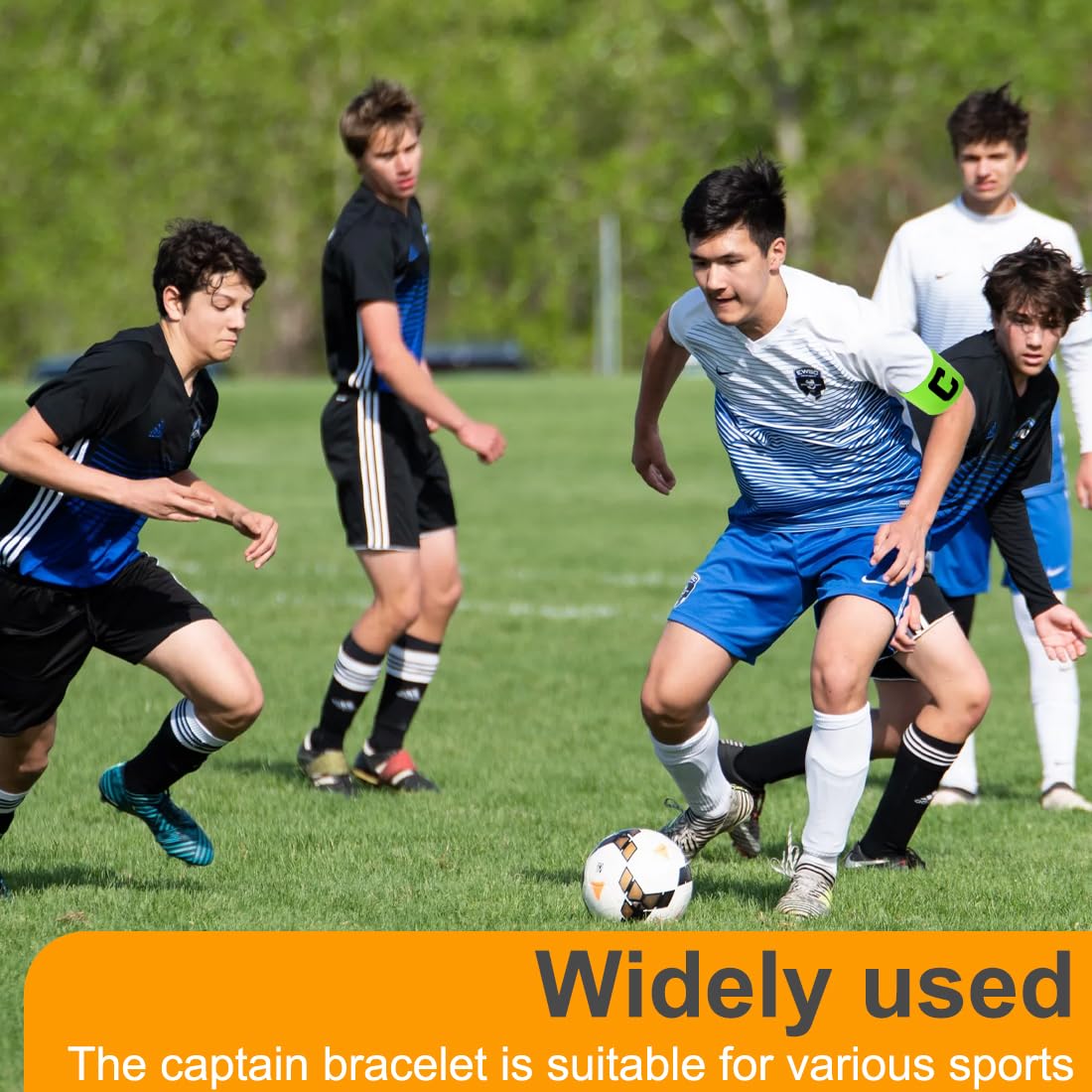 Pulseras de capitán elástico ajustable unisex 4 piezas para rugby fútbol hockey