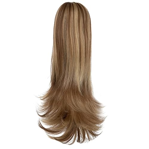 Miniatura 3 de CJL HAIR Extensión de cola de caballo de 14 pulgadas con clip de garra, pelo sintético, rizado, ondulado, falso, cola de caballo, piezas de pelo de