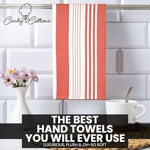 Miniatura 10 de Set de 6 trapos de cocina de algodón reciclado, ecológicos, suaves y absorbentes, se pueden usar lavar y secar platos, 18 x 28 pulgadas, azul