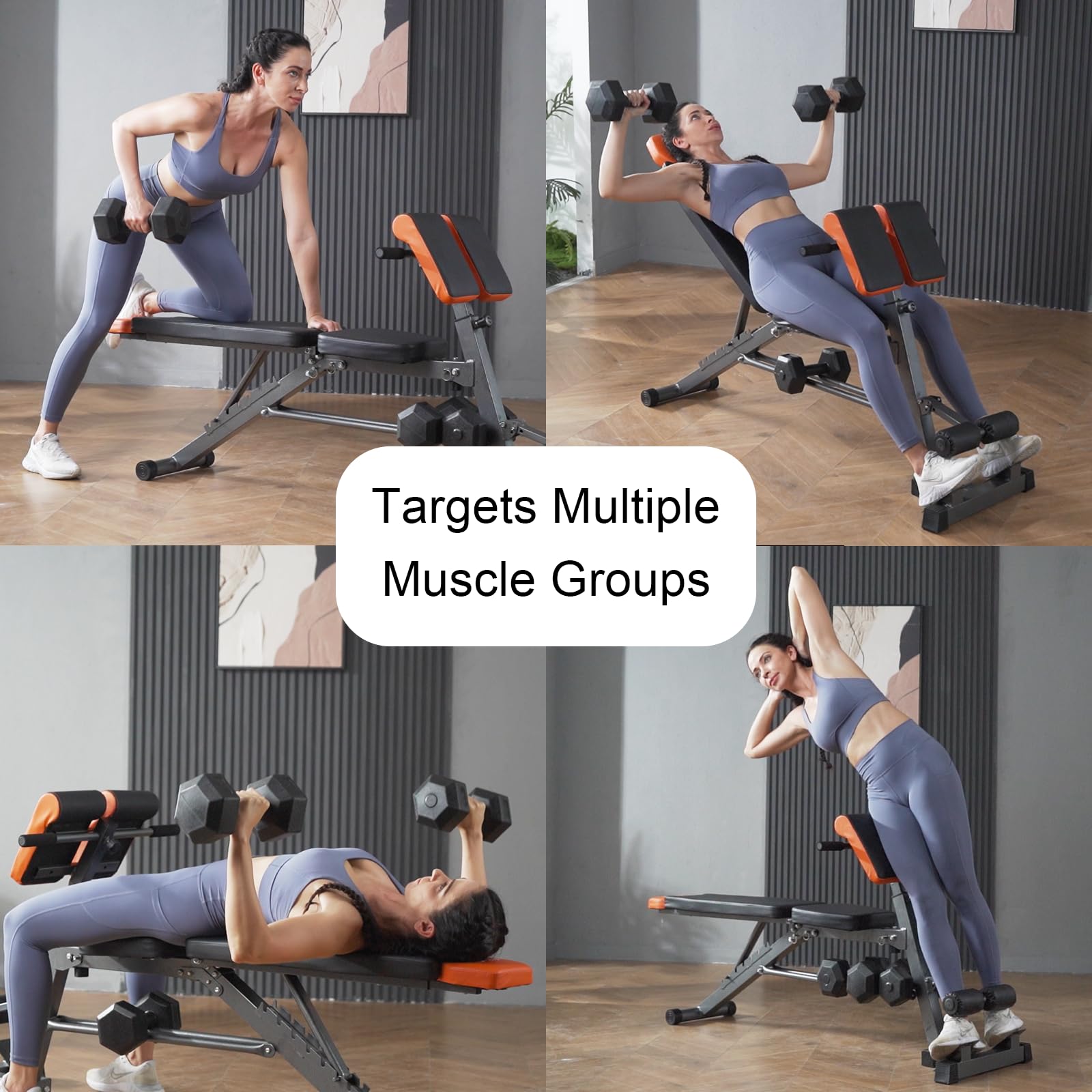 Roman Chair Hyperextension Bench - Multifunctional Full Body Workout Equipment: Super Stretch, Roman Chair, Adjustable Seat, Tilt and Tilt Bench, Flat Bench (Multi Function Roman Chair)