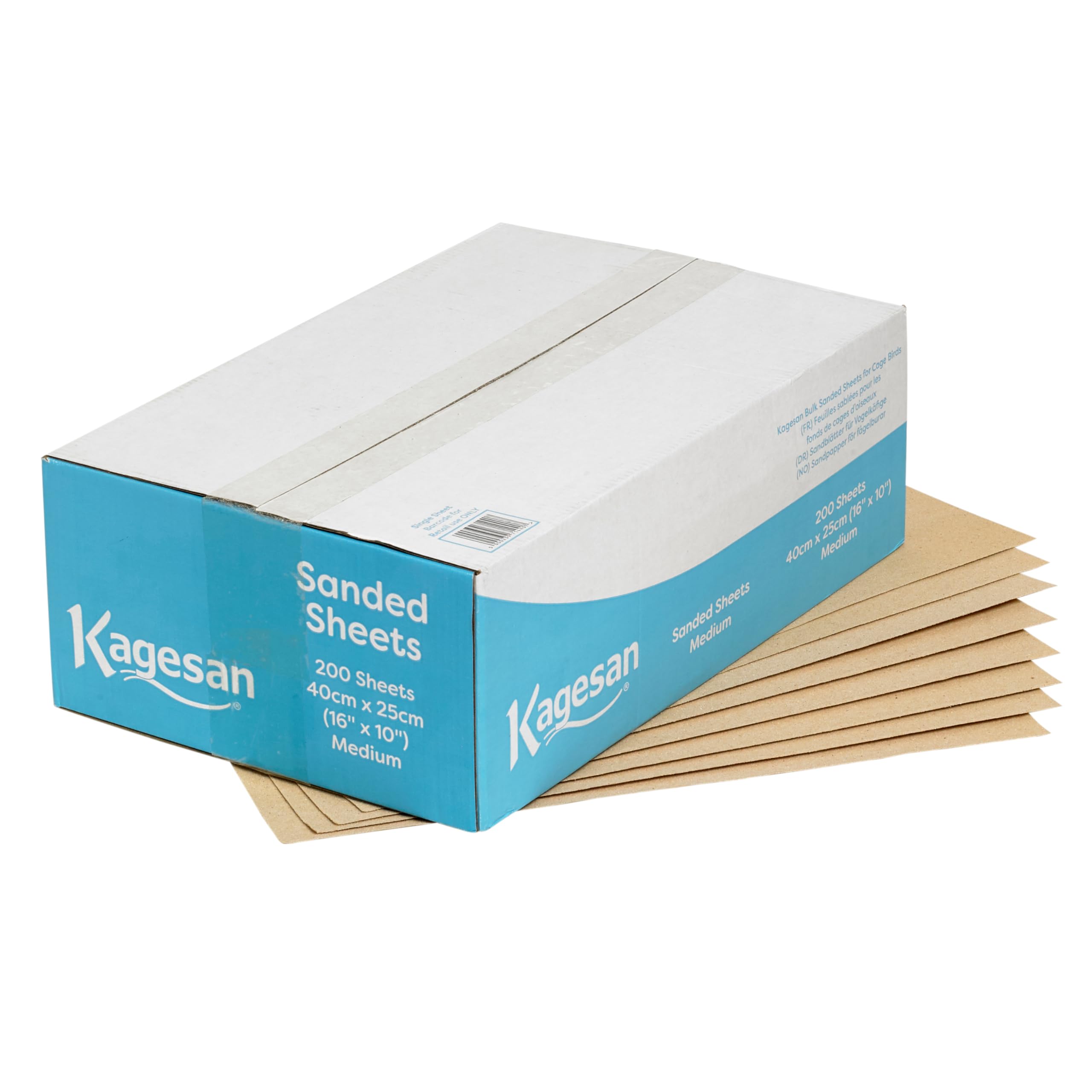 Kagesan Sand Sheets for Bird Cages, Medium (40x25cm), Case of 200