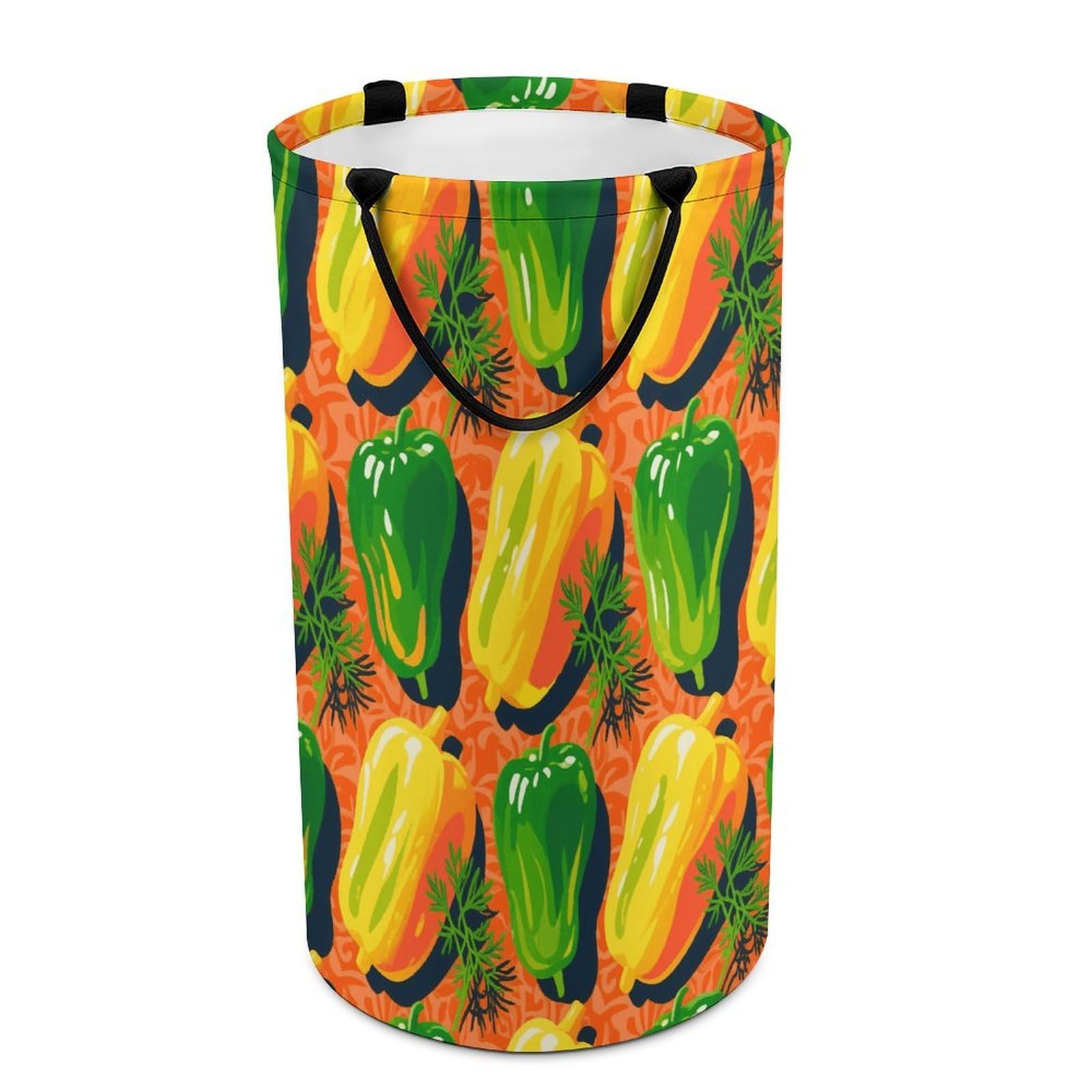 Dill Pickles Print Laundry Basket with Handles Large Collapsible Laundry Bag Freestanding Waterproof Clothes Hamper Decor Storage of Dirty Clothe for Family Bathroom 86L