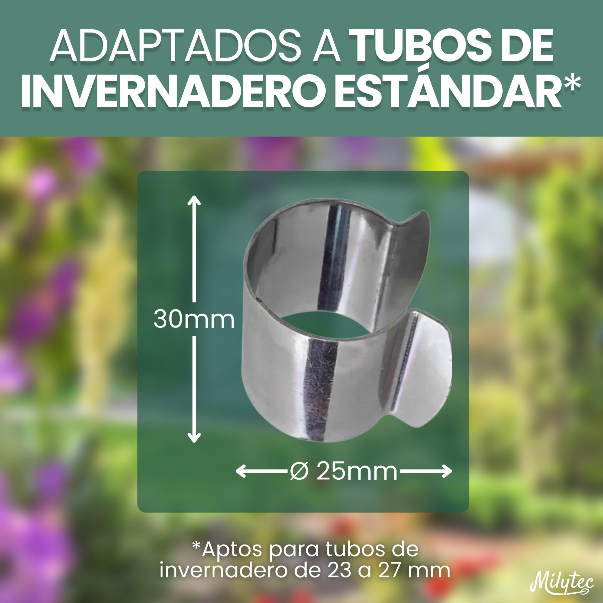 Clips para Invernaderos 25 mm x40 - Pinzas Metálicas Resistentes para Sujetar Toldos, Lonas y Plásticos - Accesorios de Invernadero para Protección de Cultivos y Jardinería