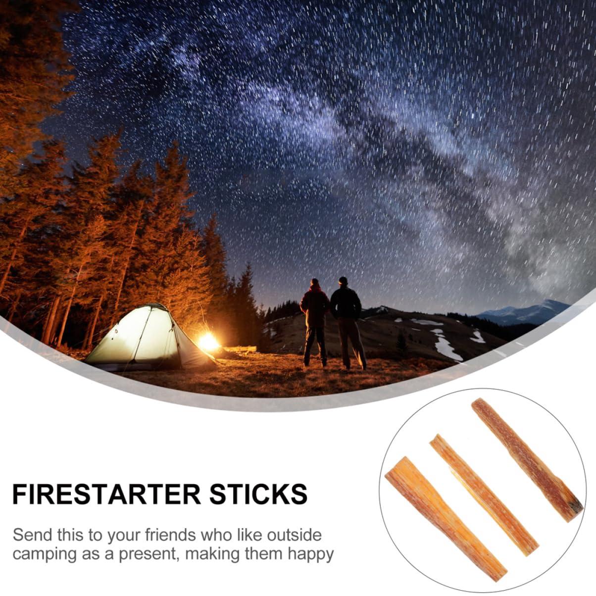 VILLCASE Lamelles de Bois Allume-Feu Naturels pour Camping et Randonnée, Kit Léger et Facile à Transporter, Outil Essentiel pour Feu en Plein Air