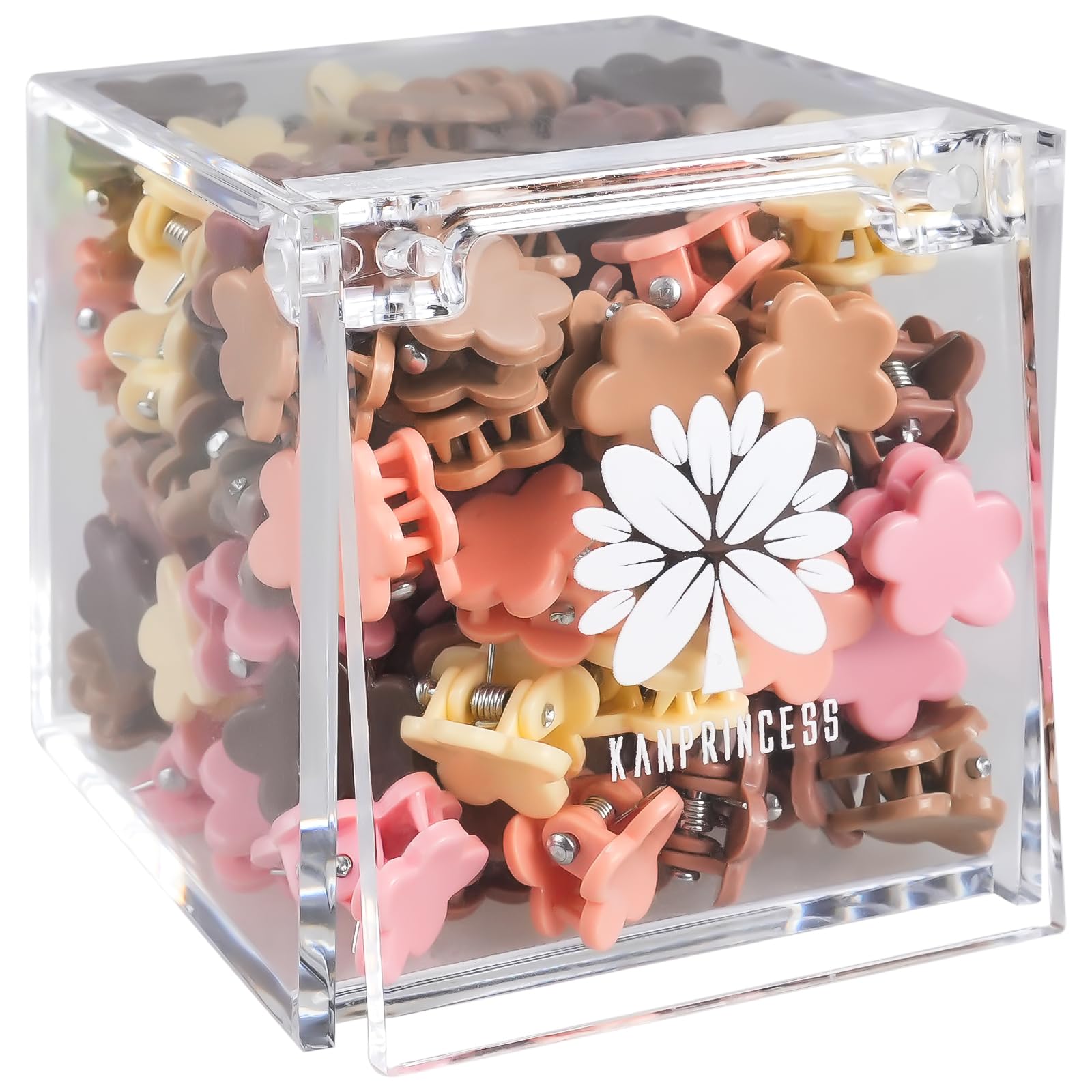 KANPRINCESS 90PCS Mini Claw Clips Small Hair Accessories With Fancy Box, Flower Clips for Women And Girls Cute And Sweet Gift Set (SET1)
