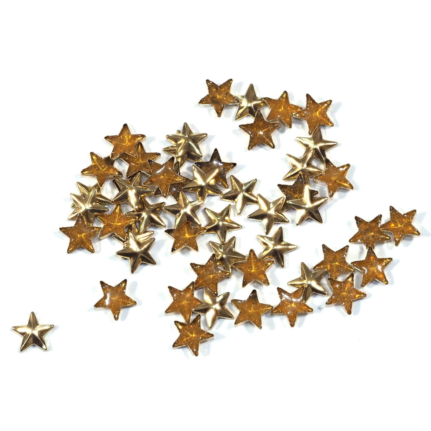 Amazon | 星形 アイロン スタッズ 8.3mm 50個 (ゴールド) | 装飾