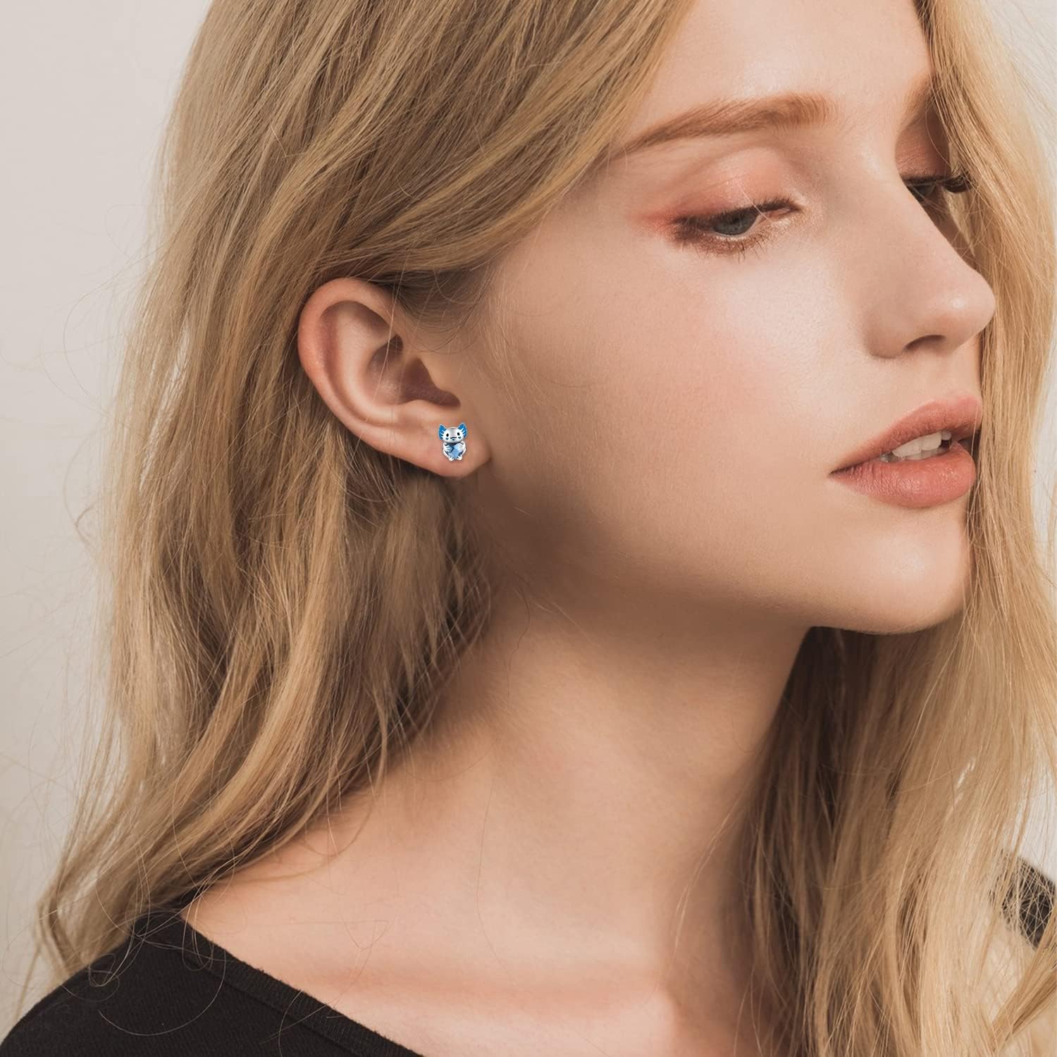 JUSTKIDSTOY Hypoallergenic Earrings Sterling Silver Crystal Cute Animal Studs Earrings for Sensitive Ears Birthday Gifts for Women Girls - Image 3