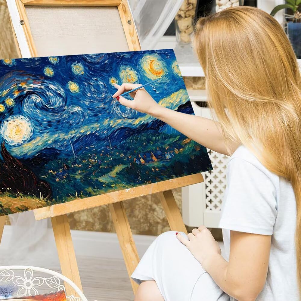 Peinture Numero Adulte Ciel étoilé Peinture Numero Grand Format 70x140cm Peinture par Numero Enfant Tourbillon Numéro d'Art Kit Peinture par Décoration Murale Intérieure et Cadeaux (Sans Cadre) Q-777
