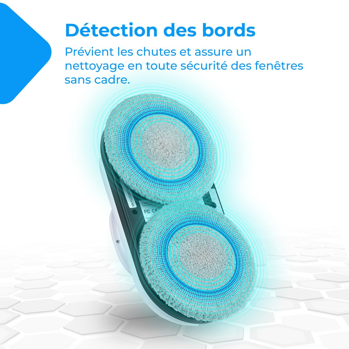NK Robot Nettoyeur de vitres - Nettoyage Intelligent, détection de Bords, système Anti-Chute et Design Multifonctionnel pour fenêtres, miroirs et Carreaux