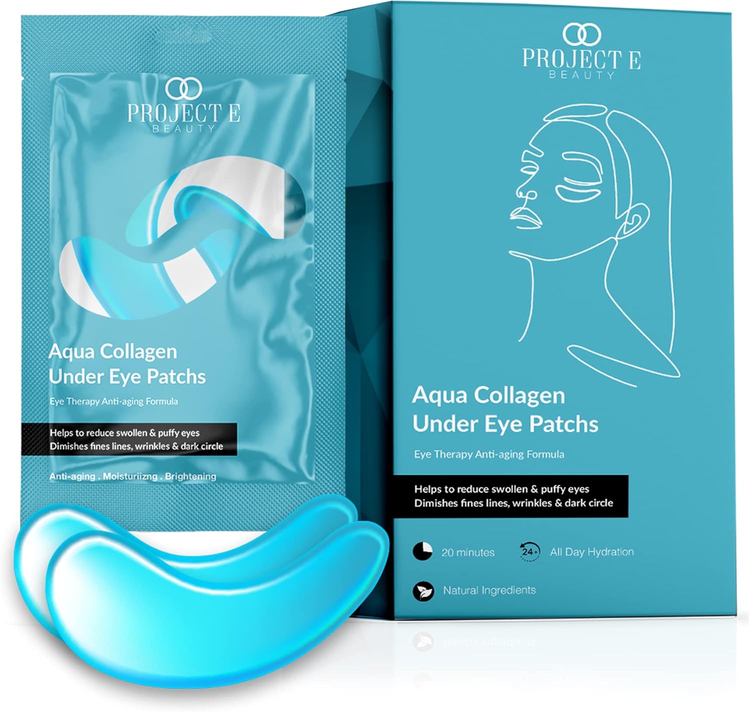 Aqua Collagen Under Eye Patches by Project E Beauty Reduce Dark