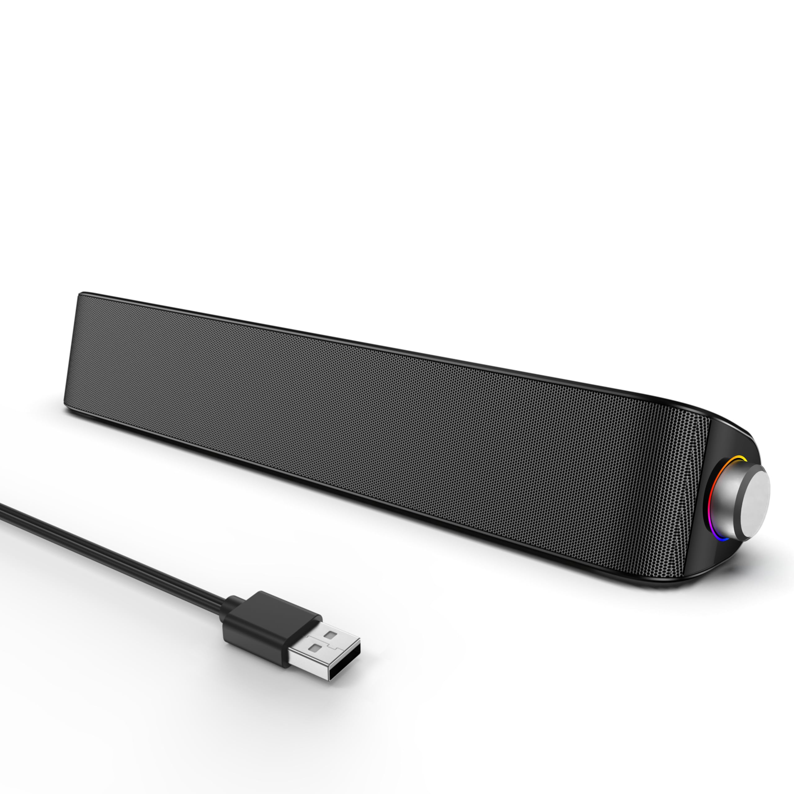memzuoix Soundbar per Computer Alimentata via USB con Bluetooth 5.3, Altoparlante Desktop Compatto per PC e Laptop, Potenza 6 W, Manopola del Volume Facile, Senza Batteria Integrata