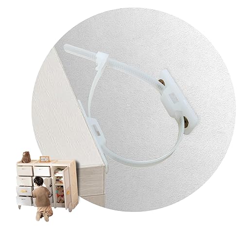 Paquete de 8 anclajes para muebles, correas de anclaje de pared antipunta para muebles a prueba de bebés, correas de anclaje de pared ajustables