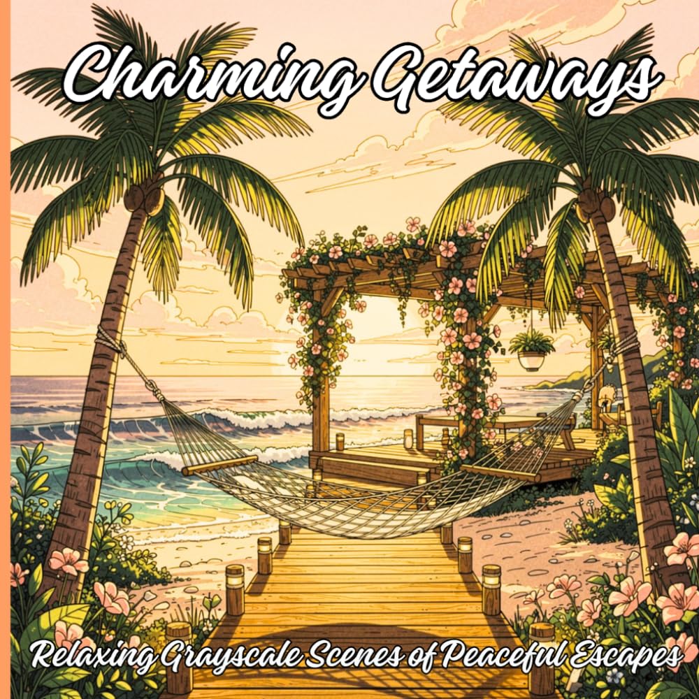 Charming Getaways : Tranquil Forest Scenes, Cozy Retreats, Relaxing Lakeside Views, and Charming Scenic Hideaways: Beautiful Cabin Scenes, Cozy ... Escapes for Relaxation and Mindful Coloring