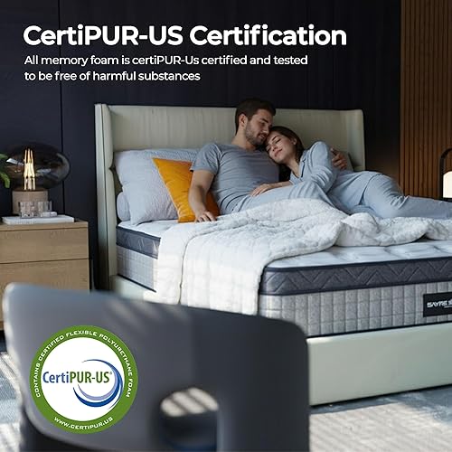 Miniatura 3 de Sayre - Colchón de espuma viscoelástica tamaño King de 10 pulgadas en una caja, infusión de gel refrescante, soporte firme medio, certificado