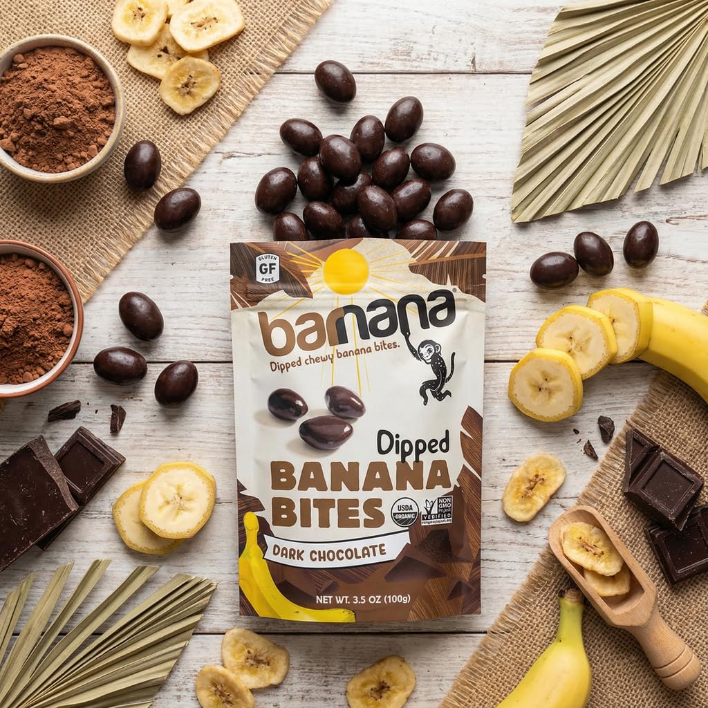 Amazon.com: Barnana Organic Dark Chocolate Dipped Chewy Banana
