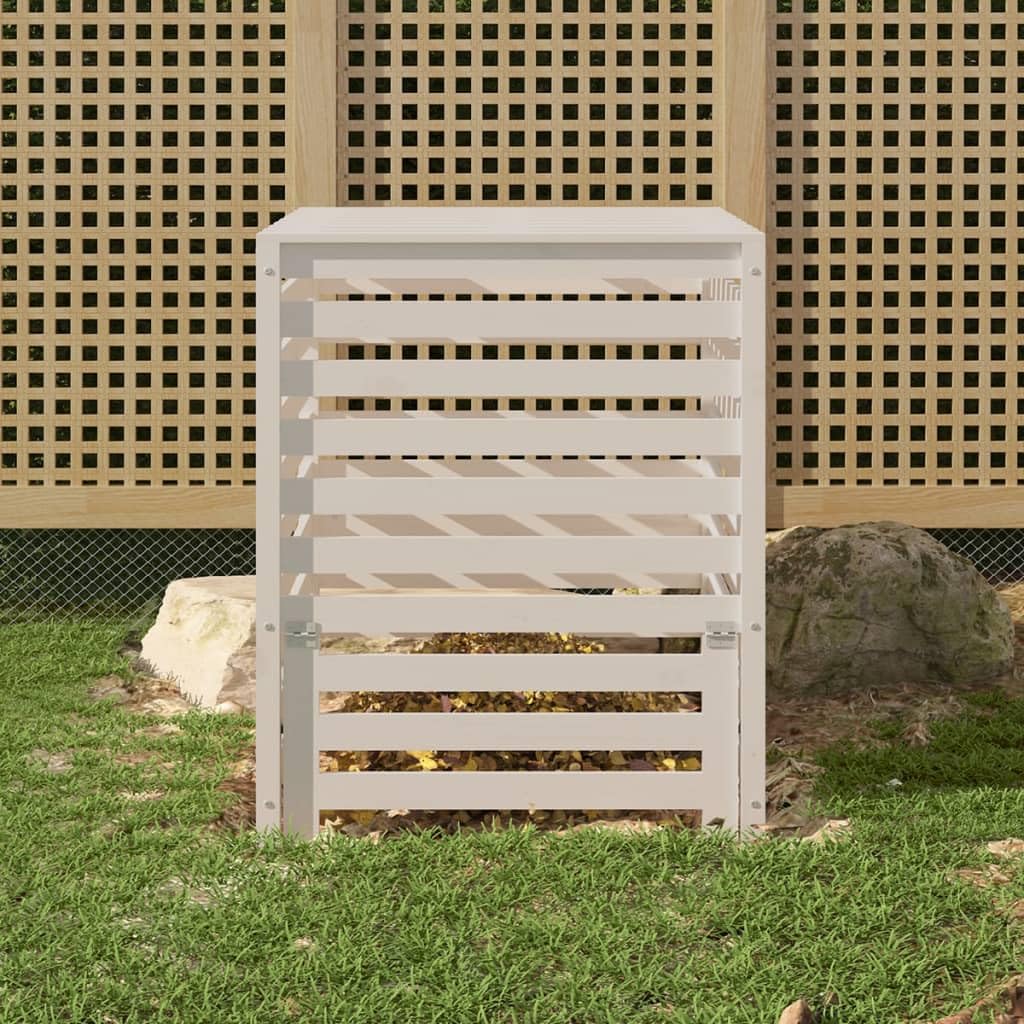 Générique Composteur Blanc 82,5x82,5x99,5 cm Bois Massif de pin,Maison & Jardin, Pelouses & Jardins, Jardinage, Compostage, Composteurs, Blanc (Poids 20KG)