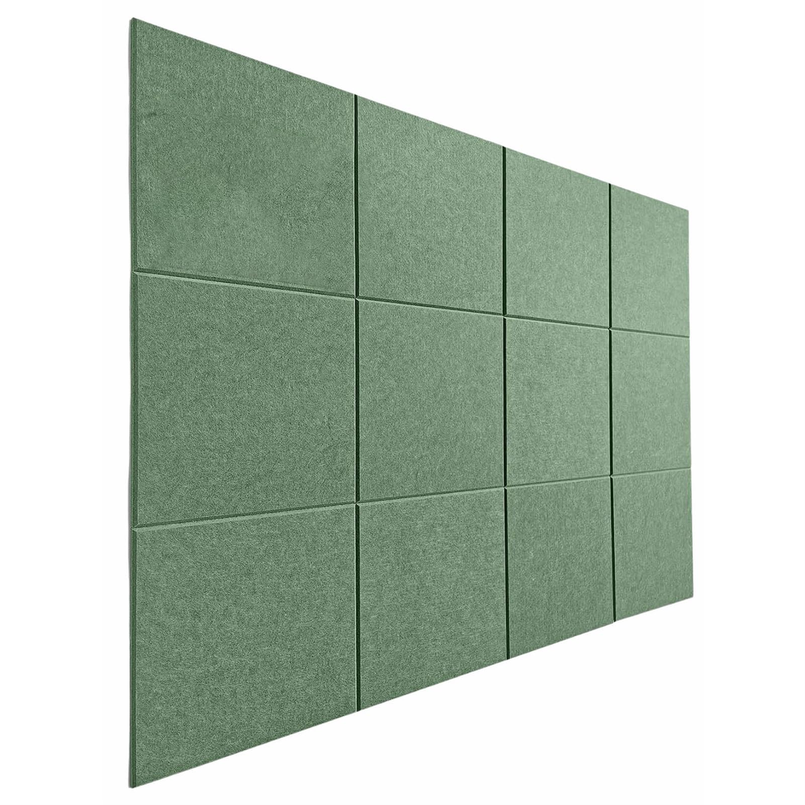 Große Filz Pinnwand Selbstklebend 12 Stück 30 x 30 cm, Filzboard Memotafeln Memo Boards für Büro, Wohnzimmer, Schlafzimmer, Wand Grün