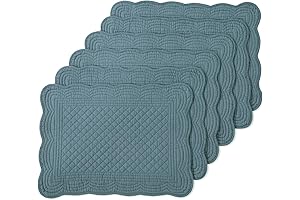 Teal Quilted Placemats Set of 4 - A Vibrant Touch to Your Dining Ensemble