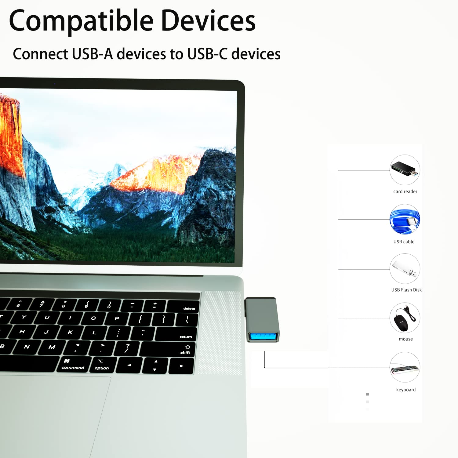 UseBean Adattatore USB C a USB 90 Gradi [3Pezzi], Adattatore USB C a USB 3.0 ,Conversione Thunderbolt 3/4 a USB A Femmina,Connettore Tipo C OTG per MacBook Pro, iPad Mini 6th Air