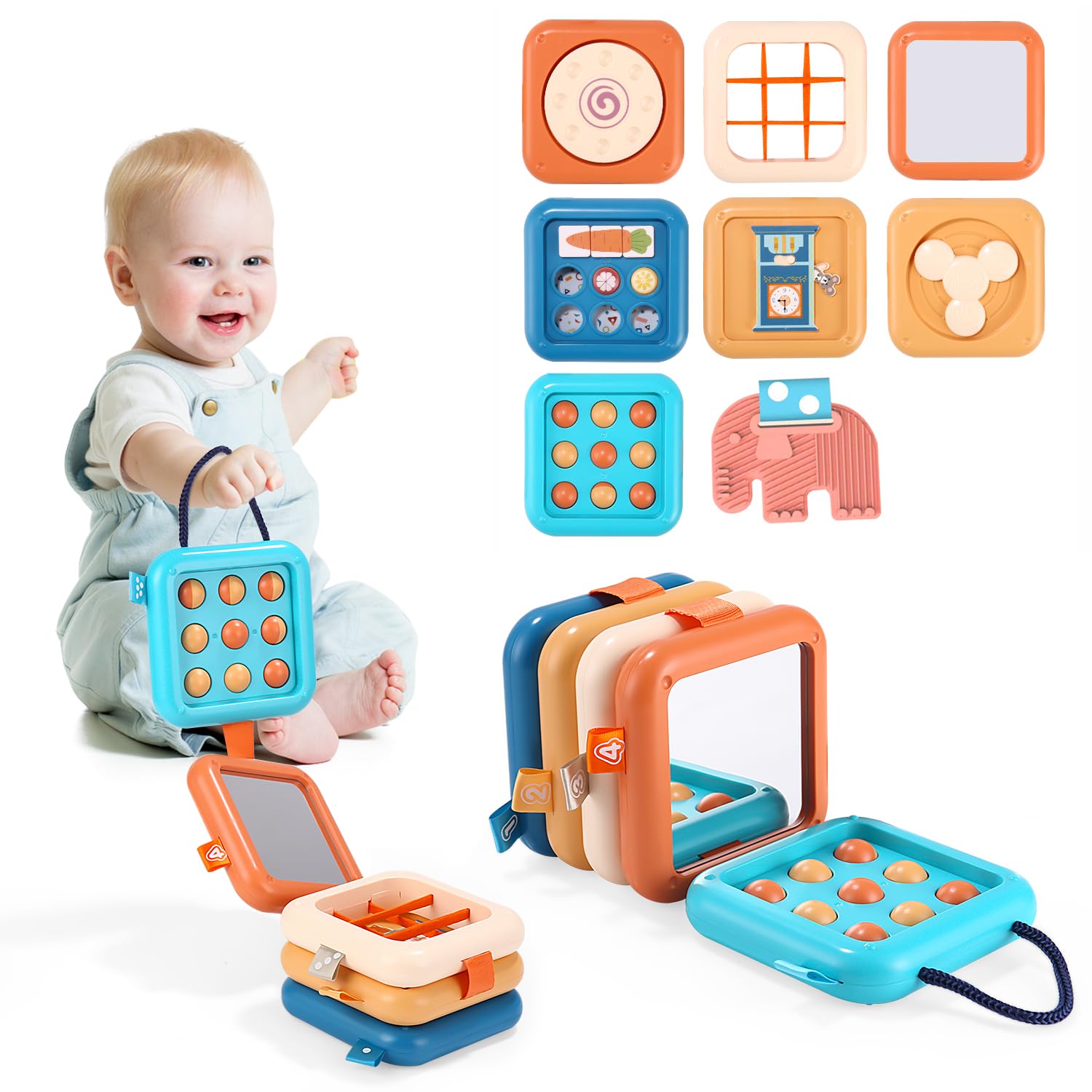 JWTRSVTY Baby Motorikwürfel - 8-in-1 Spielzeug Ab 1 Jahr