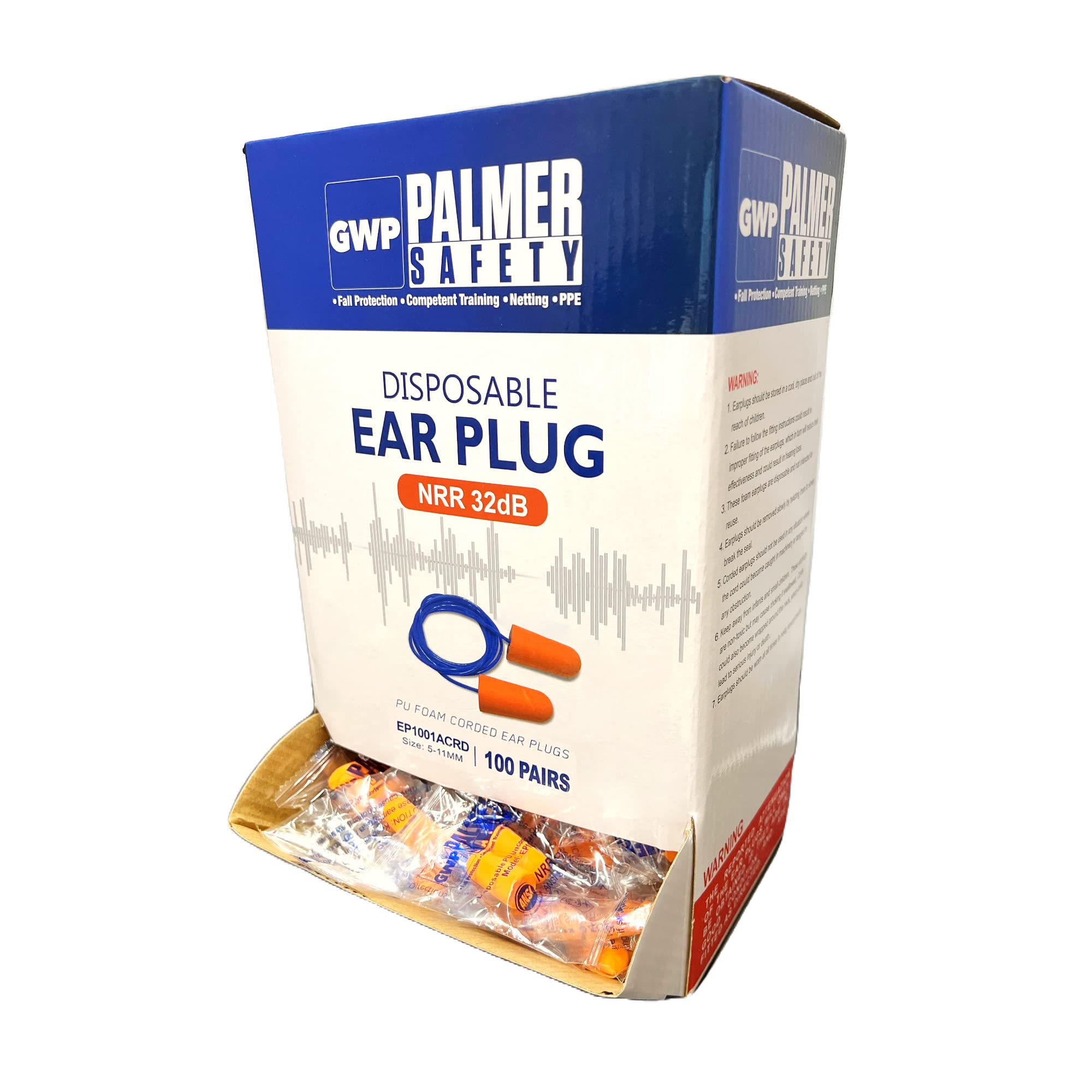 ATERET Earplugs 100 Pairs I 32db Noise Cancelling Soft Disposable Corded Ear Plugs I Safety Hearing Protection for Travel Concert Hunting Shooting Range Work Construction