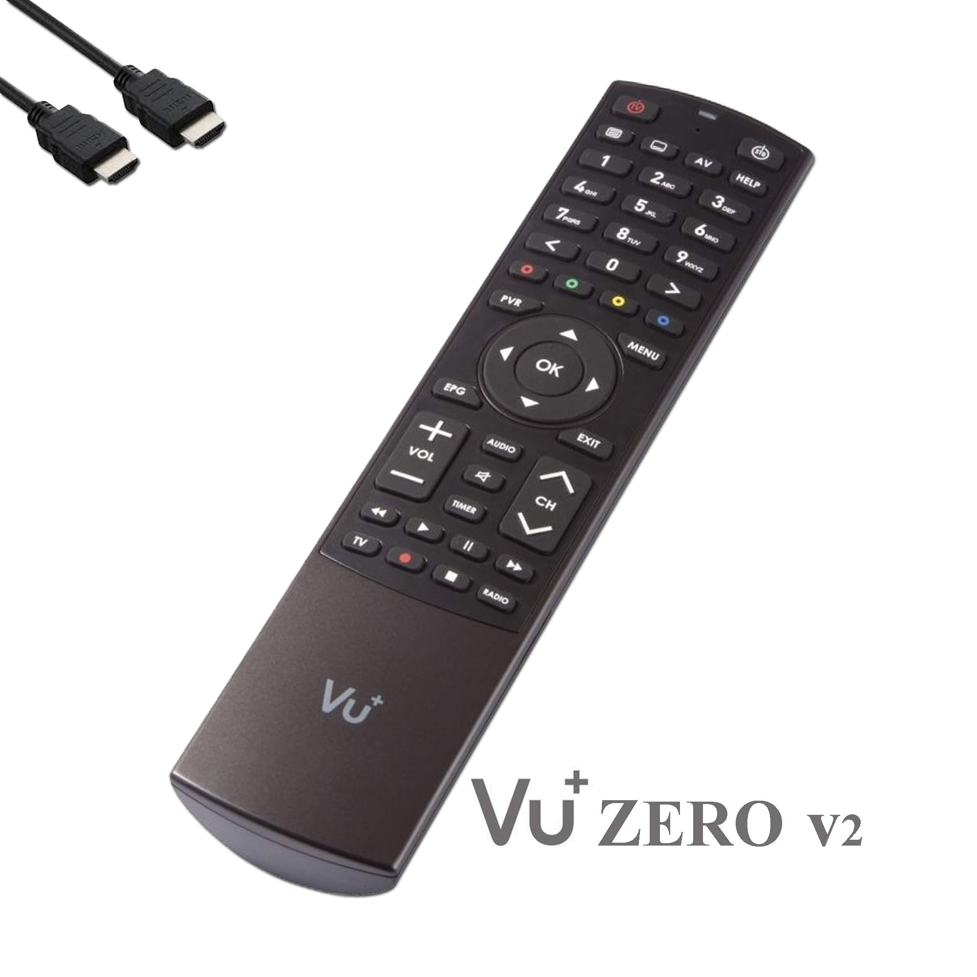 VU+ Zero HW Version 2-1 sintonizador DVB-S2 Full-HD E2 Linux Receptor, Youtube, Receptor satélite con función de grabación, Lector de Tarjetas, Multimedia, HDMI EasyMouse, lápiz WiFi 300Mbit, Negro