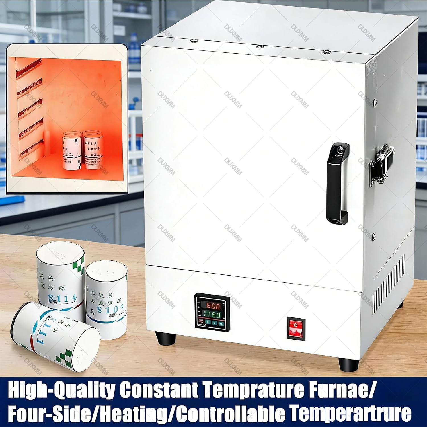 Muffle Furnace 2102℉(1150 ℃) Hi-Temp Burnout Oven High,Lab Enclosed Muffle Furnaces,Industrial Electric Burnout Oven,Electric Kiln for Jewelry Making, Metal Casting, Pottery Glazing