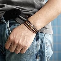 Vista 317 de Handmade Natural Stone Beaded Healing Bracelet Gift for Men Adjustable Rope String Bracelet (picasso jasper, Adjustable)