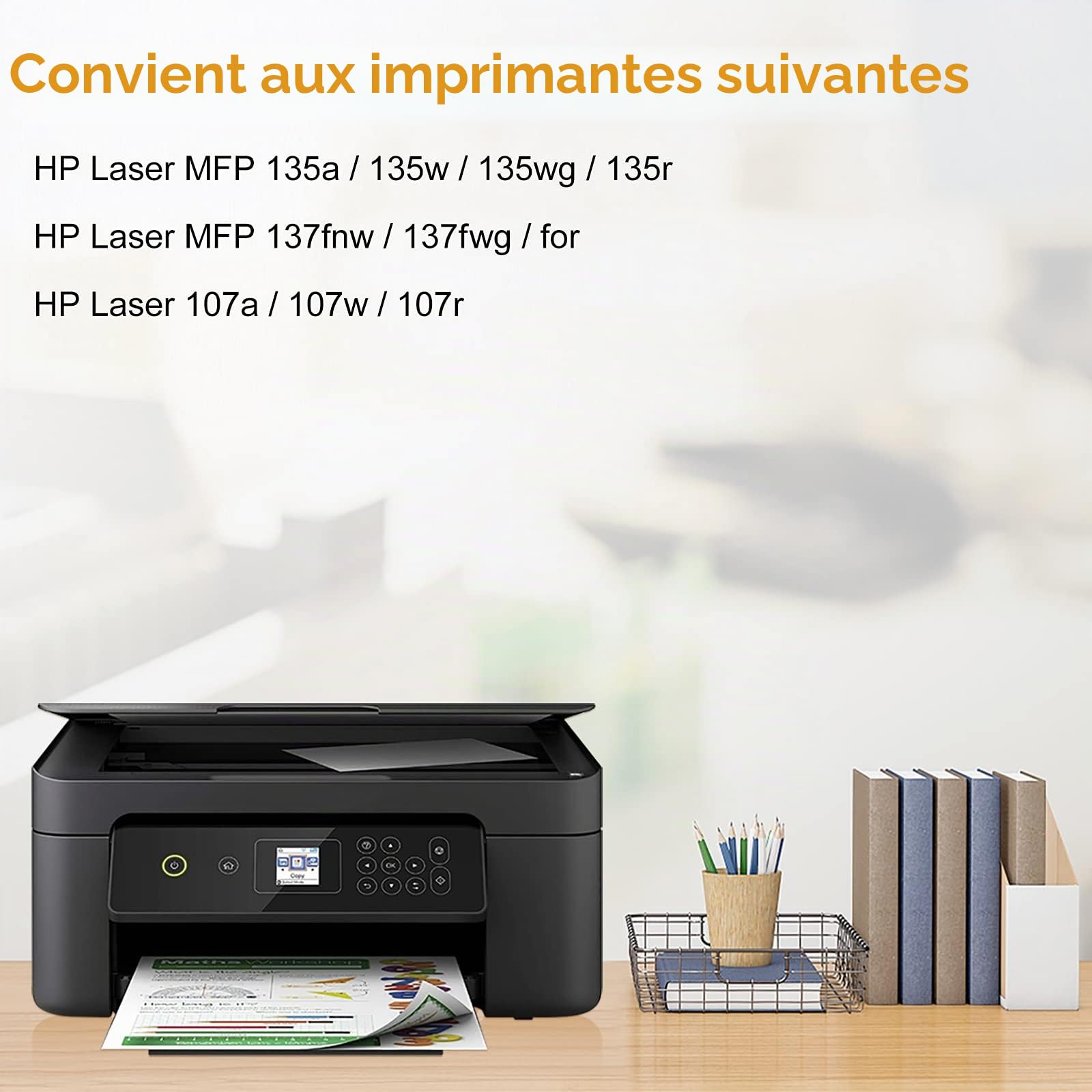 LeciRoba 106A pour HP 106a Toner W1106a Toner für HP Laser MFP 135a 135w 135wg 135r , Laser MFP 137fnw 137fwg , Laser 107a 107w 107r (4 Noir)