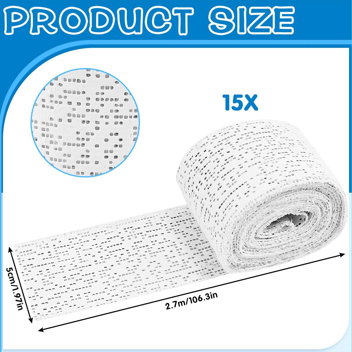 15 Pcs Bandes de Plâtre 5x270cm, Rouleaux de Plâtres pour Ventre de Femme Enceinte, Bande de Plâtre pour Moulage en Tissu, Bandes de Plâtres Sculpture, pour Modélisme Bricolage Séchage Rapide